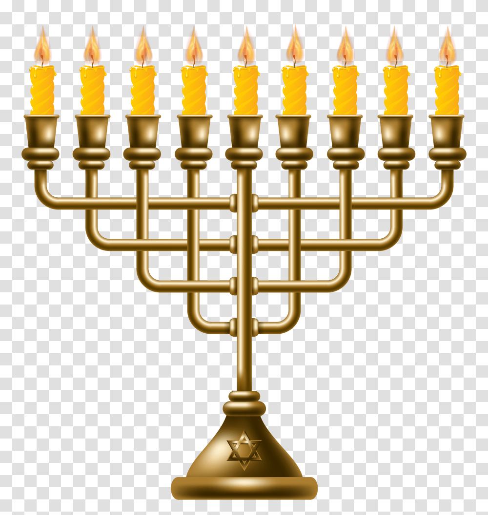 Golden Menorah Clip Art Transparent Png