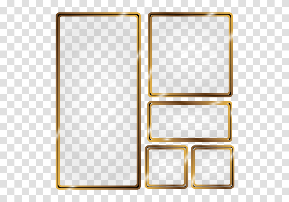 Golden Metallic Frame Glass Effect Frame Gold Metal, Collage, Poster, Advertisement, Mobile Phone Transparent Png