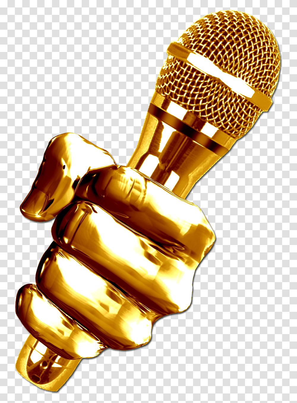 Golden Microphone, Lamp, Electrical Device, Trophy Transparent Png