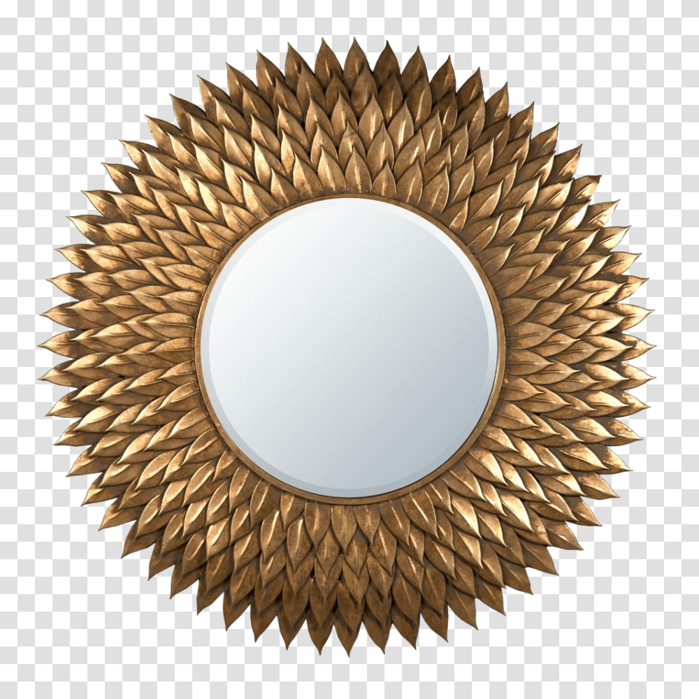 Golden Mirror Frame Download Image Arts, Lamp, Fisheye, Plant, Oval Transparent Png