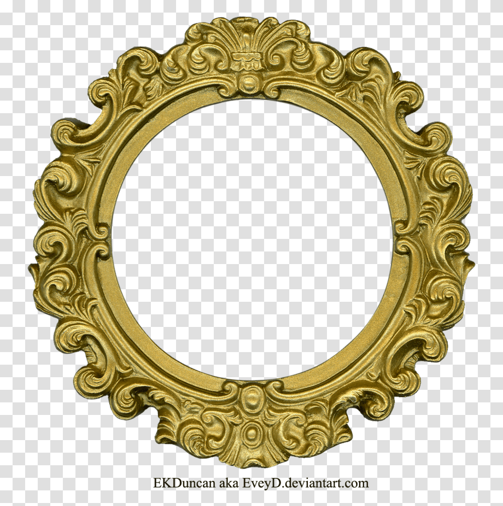 Golden Mirror Frame Image Frames In Round Shape, Gate, Oval, Pattern Transparent Png