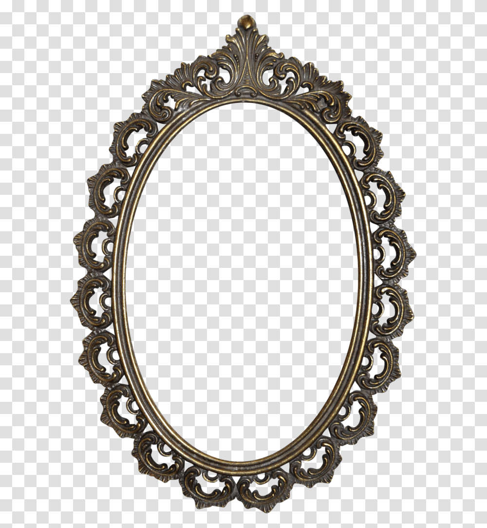 Golden Mirror Frame Image With Background Vector, Oval Transparent Png