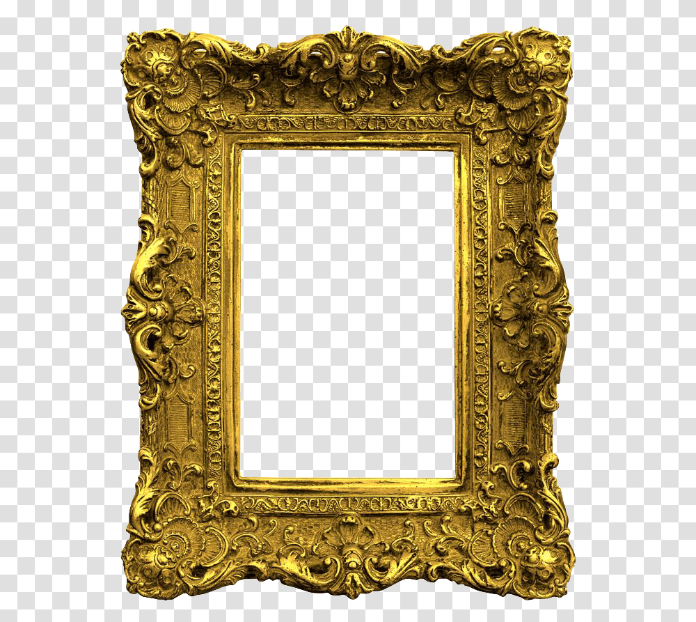 Golden Mirror Frame Pic Old Gold Picture Frames, Art, Rug, Bronze, Treasure Transparent Png
