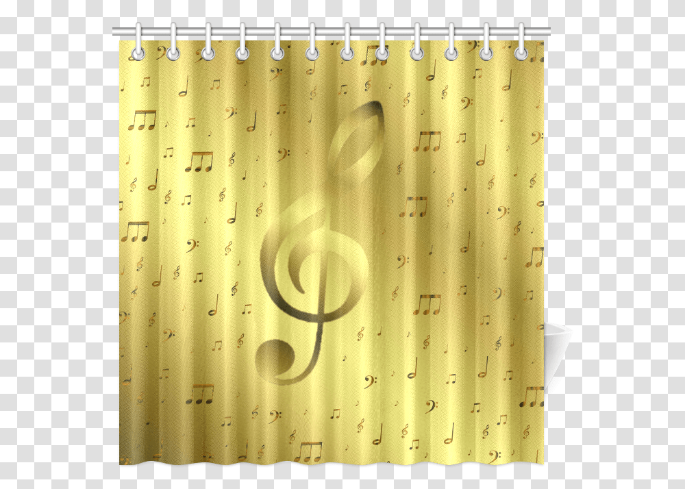 Golden Music Notes Shower Curtain 72 X72 Curtain Transparent Png