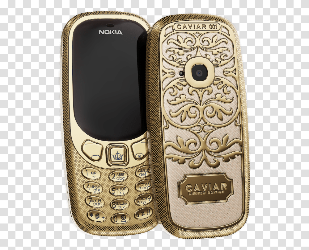 Golden Nokia 3310 By Caviar Feature Phone, Electronics, Mobile Phone, Cell Phone, Iphone Transparent Png