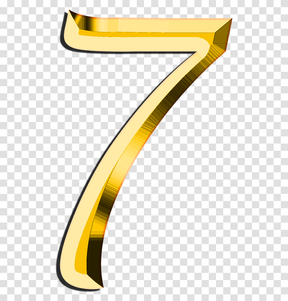 Golden Number Stickpng Gold Number 7, Tool, Handsaw, Hacksaw, Comb Transparent Png