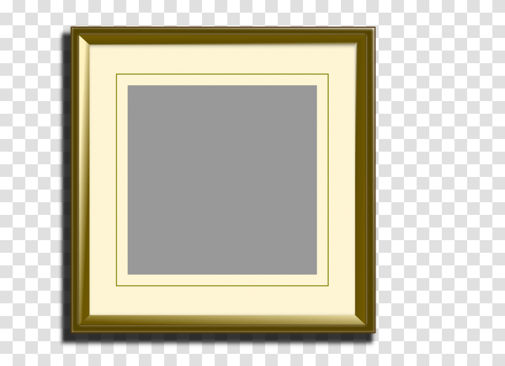 Golden Picture Frame For Square Images Icons, Mirror Transparent Png