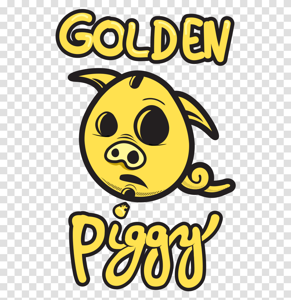 Golden Piggy Logo Cartoon, Poster, Advertisement, Outdoors Transparent Png