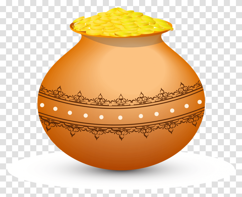 Golden Pot Magical Coin Free Vector Graphic On Pixabay Gold Coin Pot Vector, Jar, Pottery, Vase, Lamp Transparent Png