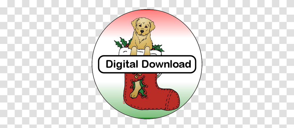 Golden Retriever Christmas Clip Art Digital Download - Argostar Dog Art, Christmas Stocking, Gift, Pet, Canine Transparent Png