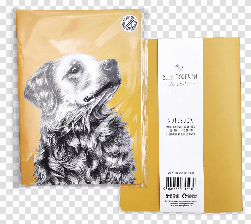 Golden Retriever Notebook Dog, Canine, Animal, Mammal, Poster Transparent Png