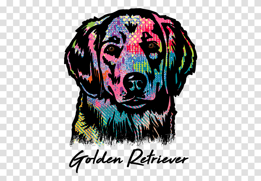 Golden Retriever T Shirt Colorful Abstract Golden Retriever Abstract, Graphics, Art, Doodle, Drawing Transparent Png