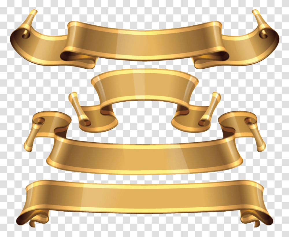 Golden Ribbon Red Yellow Ribbon Vector, Sink Faucet, Treasure, Scroll, Trophy Transparent Png