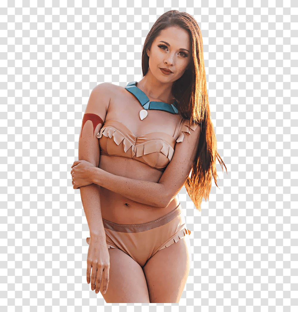 Golden Rivers Bikini Top Pocahontas Enchanted Bikinis, Person, Swimwear, Female Transparent Png
