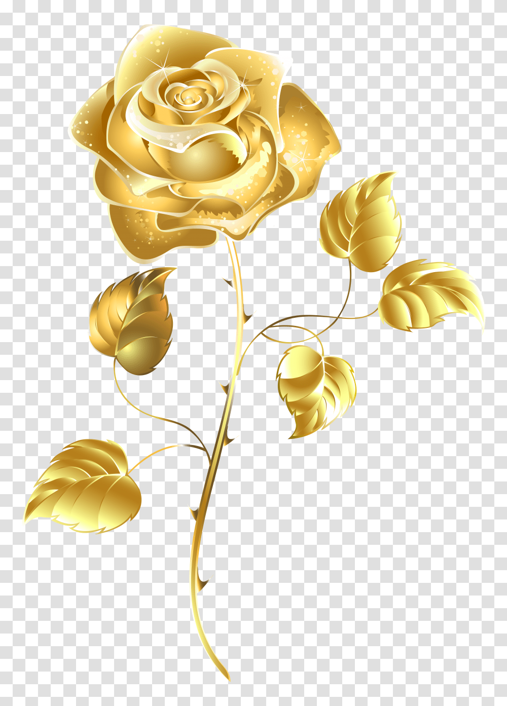 Golden Rose Image Background Gold Flower Transparent Png