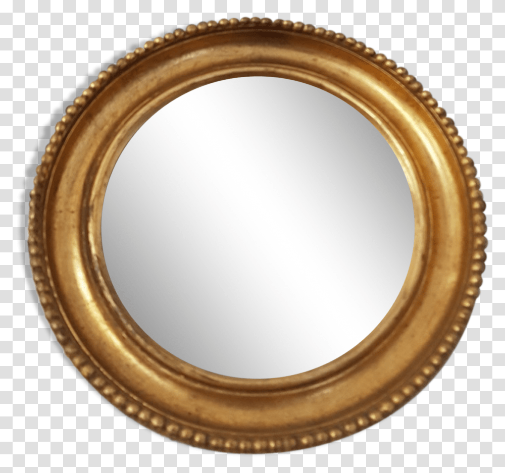 Golden Round Mirror Circle, Oval Transparent Png