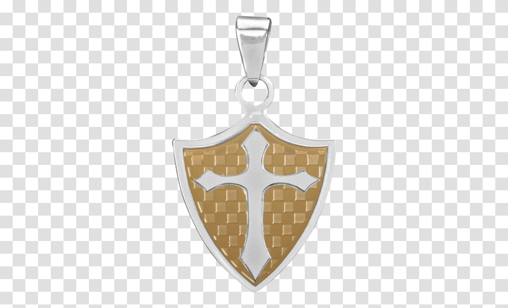 Golden Shield Cross Pendant Gold Full Size Download Pendant, Armor, Symbol Transparent Png