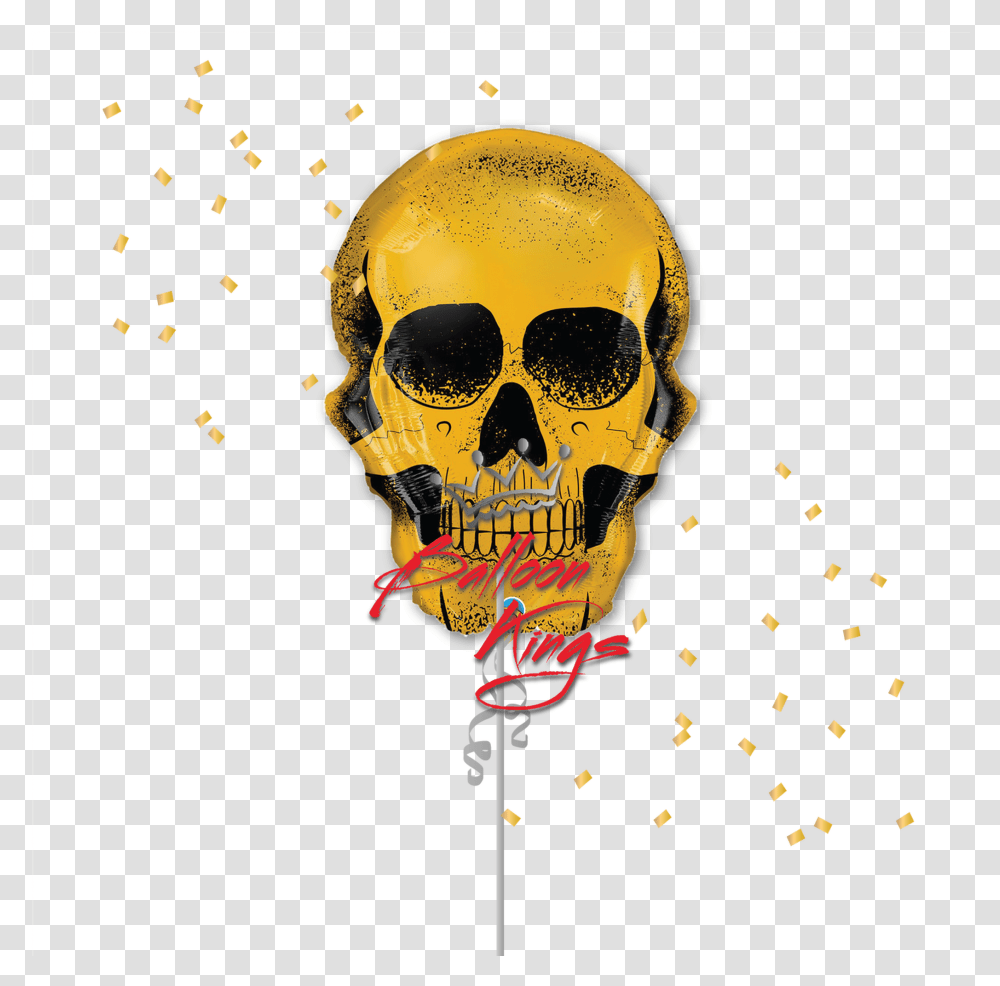 Golden Skull Golden Skull Balloon, Helmet, Apparel, Person Transparent Png