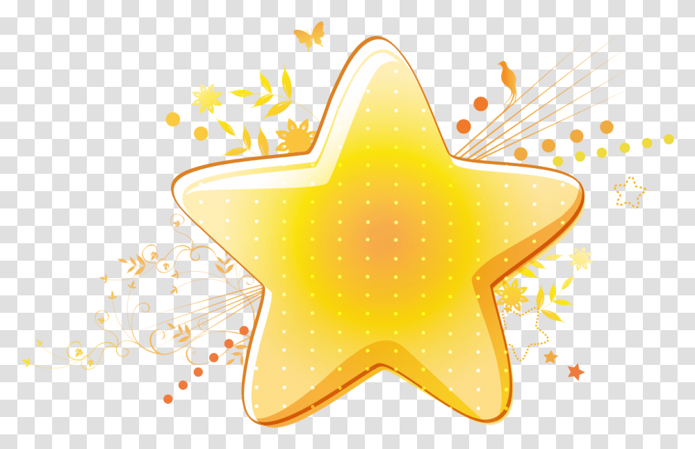 Golden Star Image Illustration, Star Symbol Transparent Png