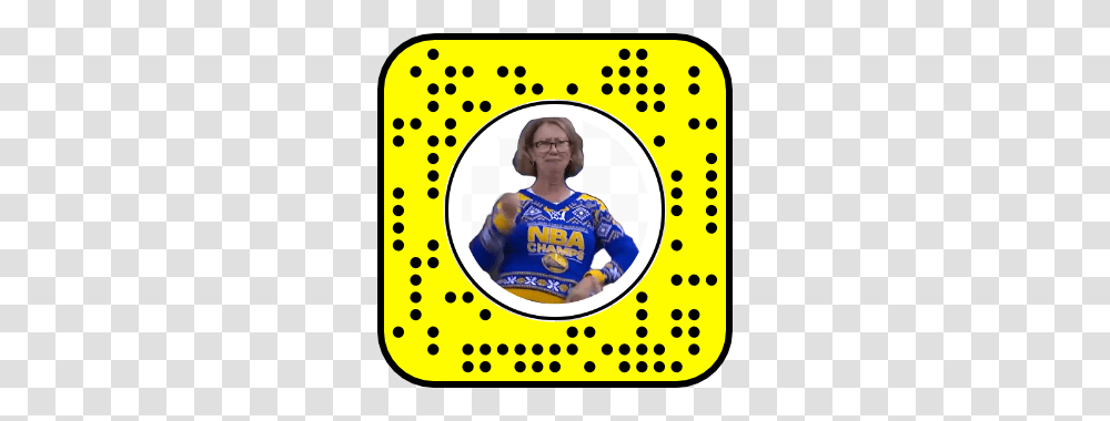 Golden State Warriors Dancing Mom Snaplenses, Label, Person, Logo Transparent Png