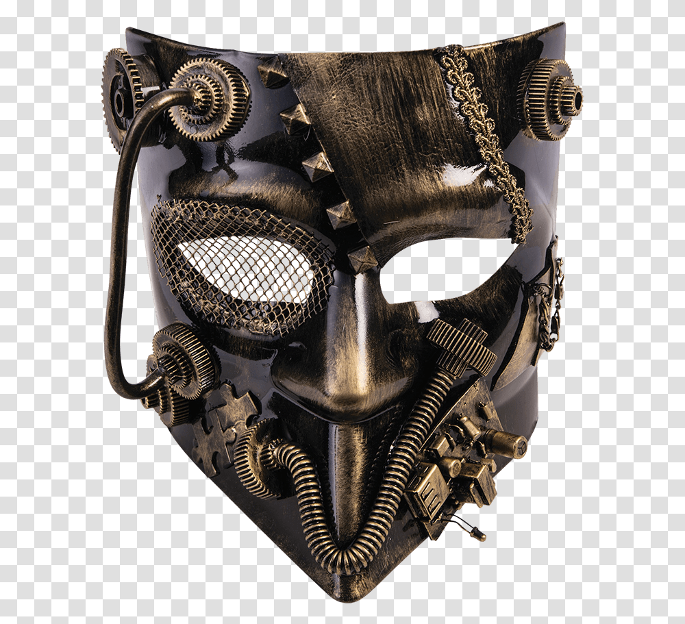Golden Steampunk Jester Mask, Machine Transparent Png