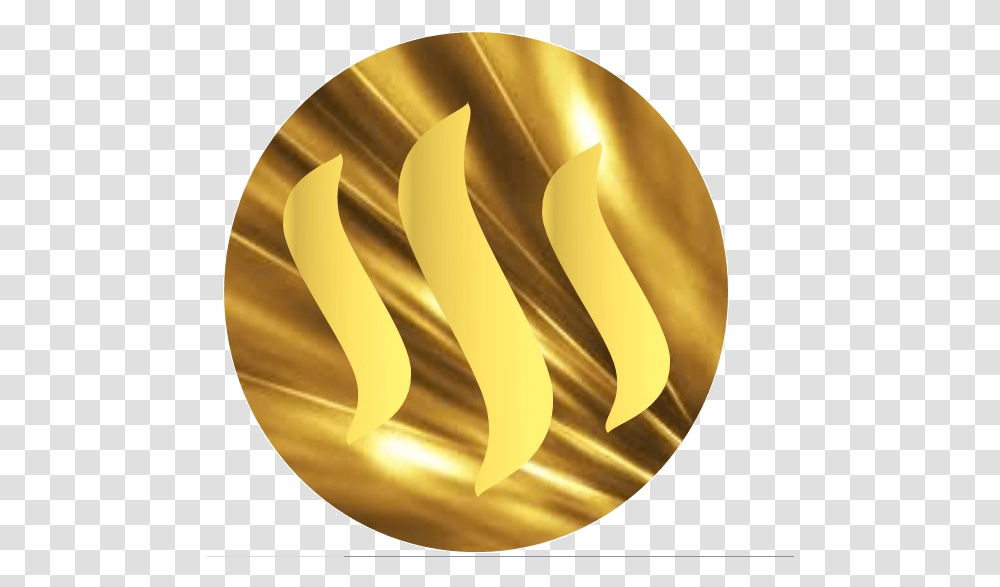 Golden Steem Logo Using Microsoft Word Emblem, Trophy, Gold Medal, Banana, Fruit Transparent Png