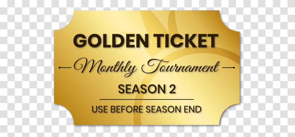 Golden Ticket Social Tournaments, Paper, Advertisement, Poster Transparent Png