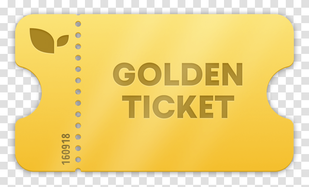 Golden Ticket, Paper, Sign Transparent Png