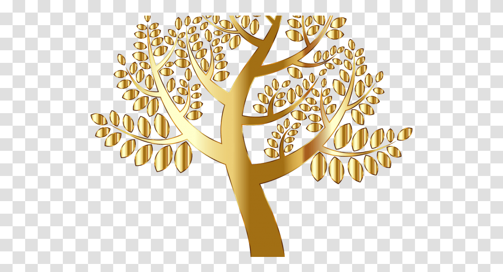 Golden Tree Logo Gold Tree Clipart, Graphics, Floral Design, Pattern, Plant Transparent Png