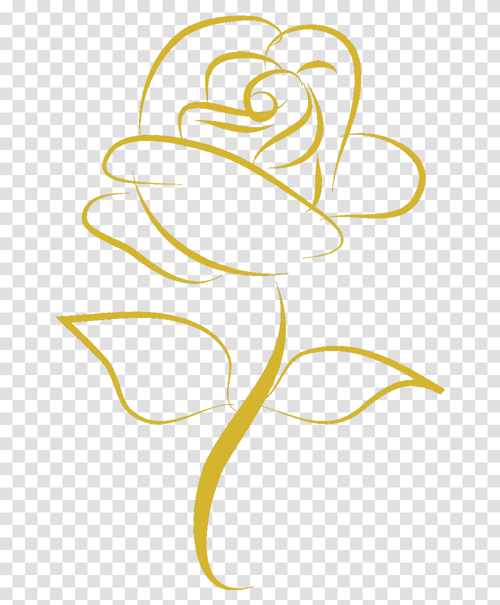 Golden Vector Clipart Gold Rose Clip Art, Plant, Stencil Transparent Png