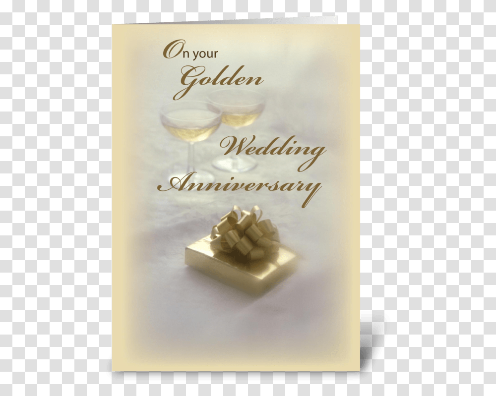 Golden Wedding Anniversary Greeting Card Wedding, Alcohol, Beverage, Drink, Wine Transparent Png