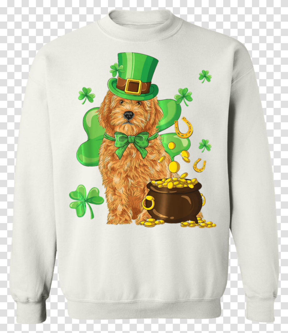 Goldendoodle St Patricks Day Irish Dog T Shirt Long Sweater, Sweatshirt, Sleeve, Long Sleeve Transparent Png