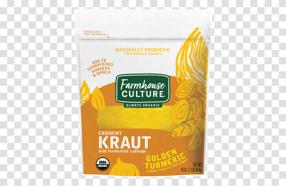 Goldenturmeric Kraut Fermented Packaging And Labeling, Plant, Food, Flour, Powder Transparent Png