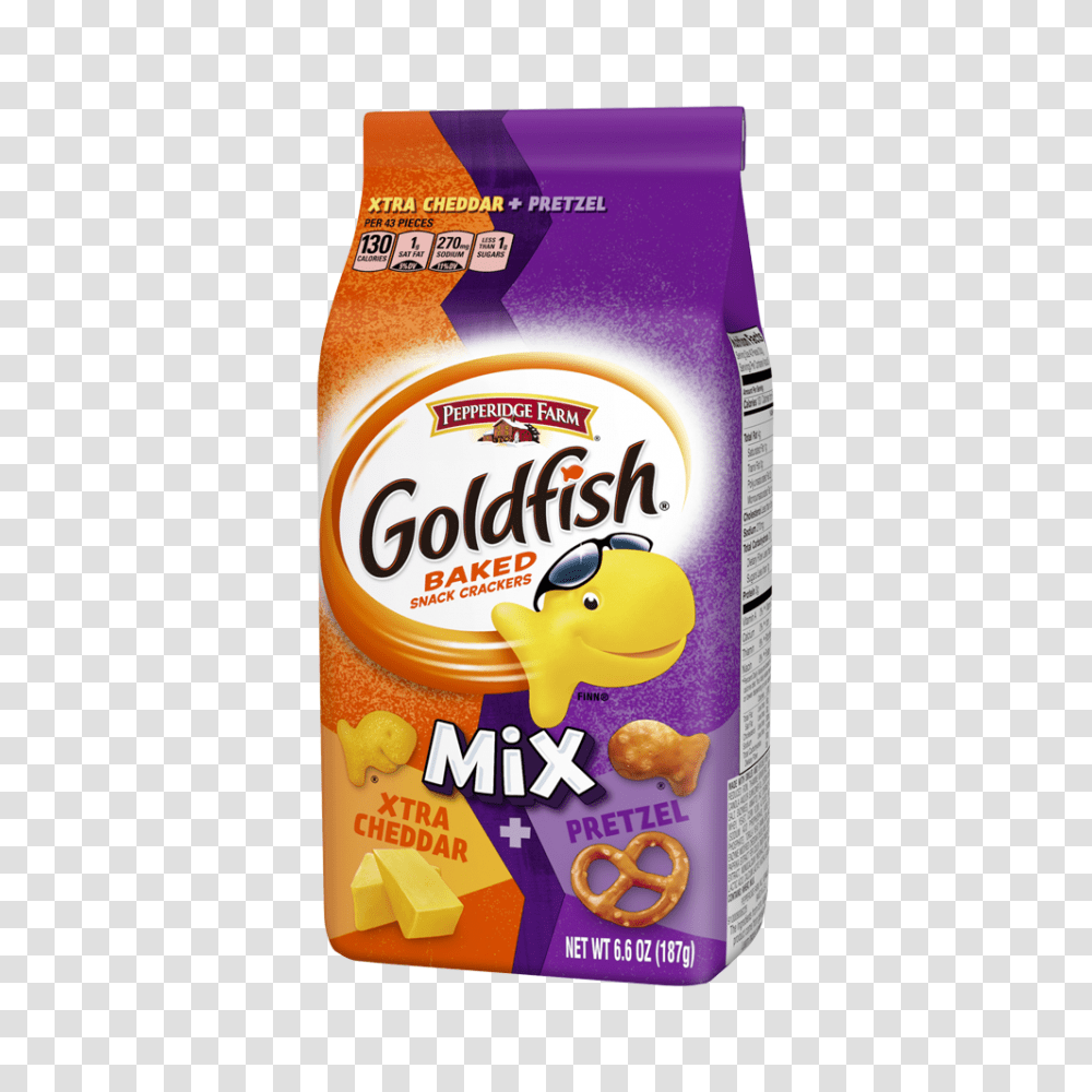 Goldfish Mix Xtra Cheddar Pretzel Baked Snack Crackers, Ketchup, Food, Beverage, Drink Transparent Png