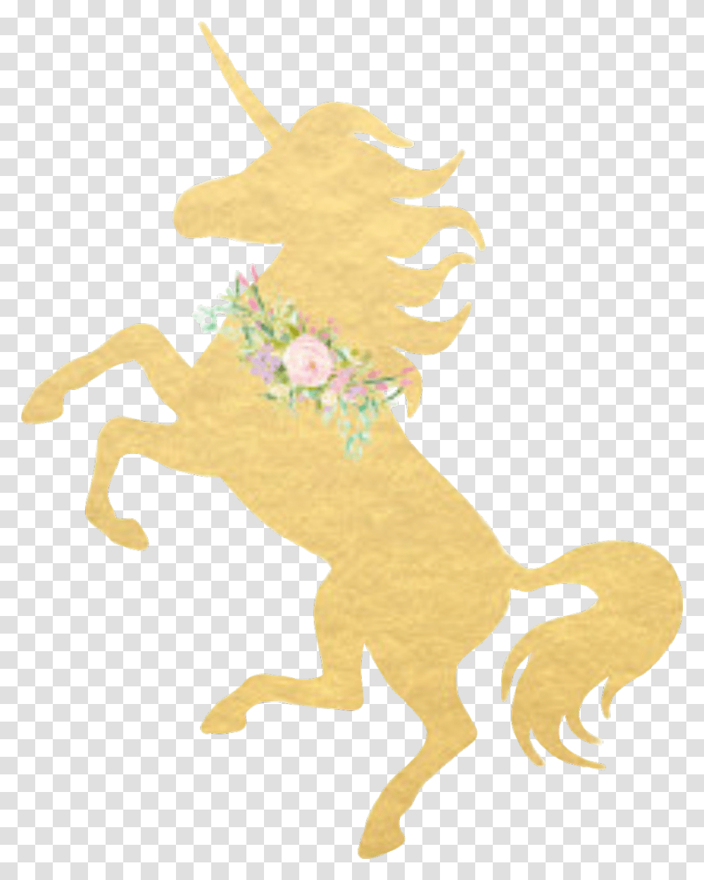 Goldgoldfoil Unicorn Unicornio Corona Unicorncrown Unicorn Silhouette White, Mammal, Animal, Pet, Dog Transparent Png