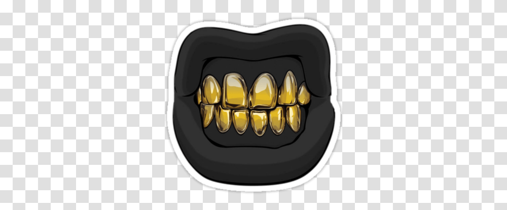 Goldie 2 By Murphy18 Grillz Art Design Illustration Gold Teeth, Mouth, Lip, Brace Transparent Png