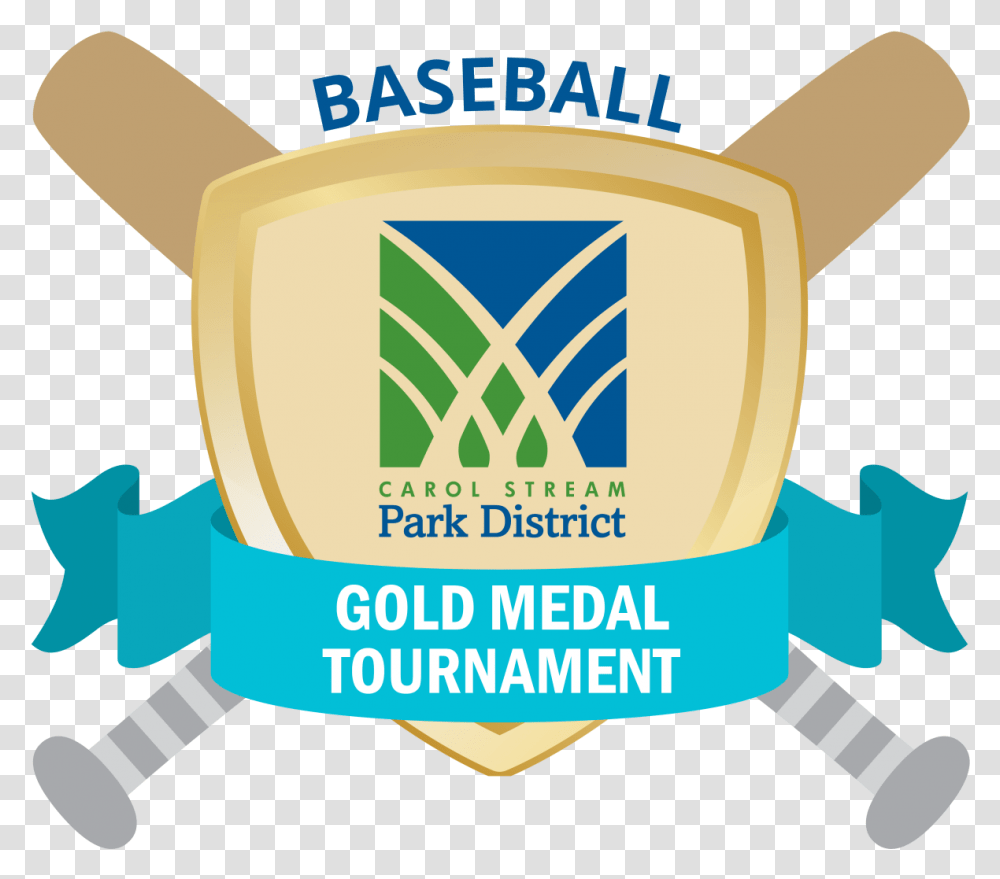 Goldmedaltournament Baseballlogo Carol Stream Park District Cic Community Interest Company Logo, Label, Text, Tape, Sticker Transparent Png