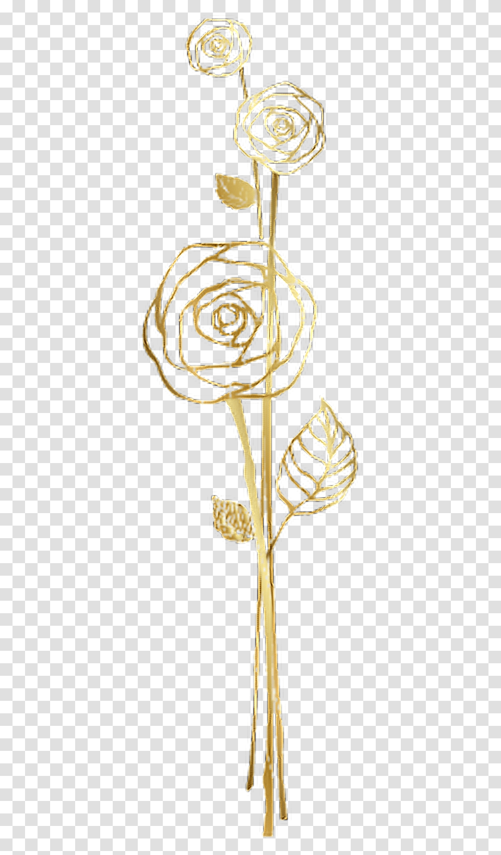 Goldrose Goldleaf Rose Roses Rosestem Gold Decor Garden Roses, Plant, Flower, Blossom Transparent Png