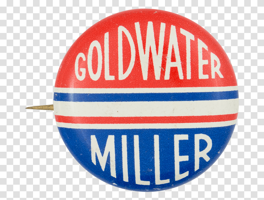 Goldwater Miller Red White And Blue Political Button Circle, Logo, Trademark, Badge Transparent Png