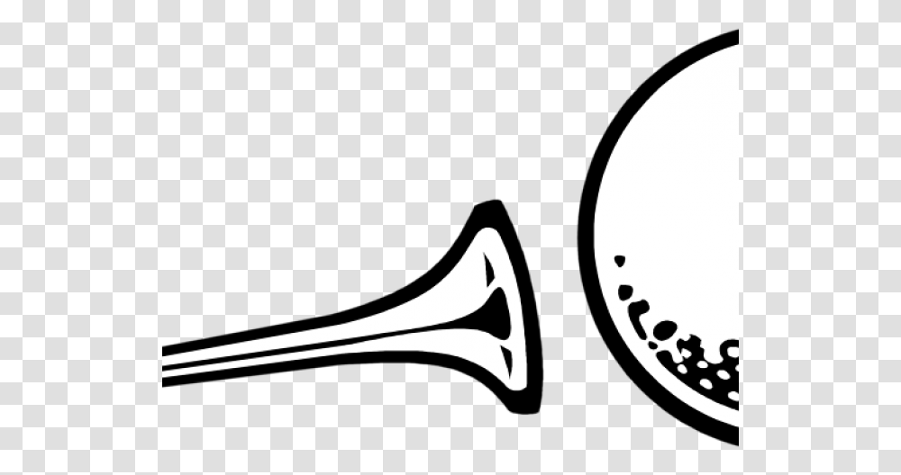 Golf Ball Clipart Tee Outline Cartoon Golf Tee, Musical Instrument, Horn, Brass Section, Trumpet Transparent Png