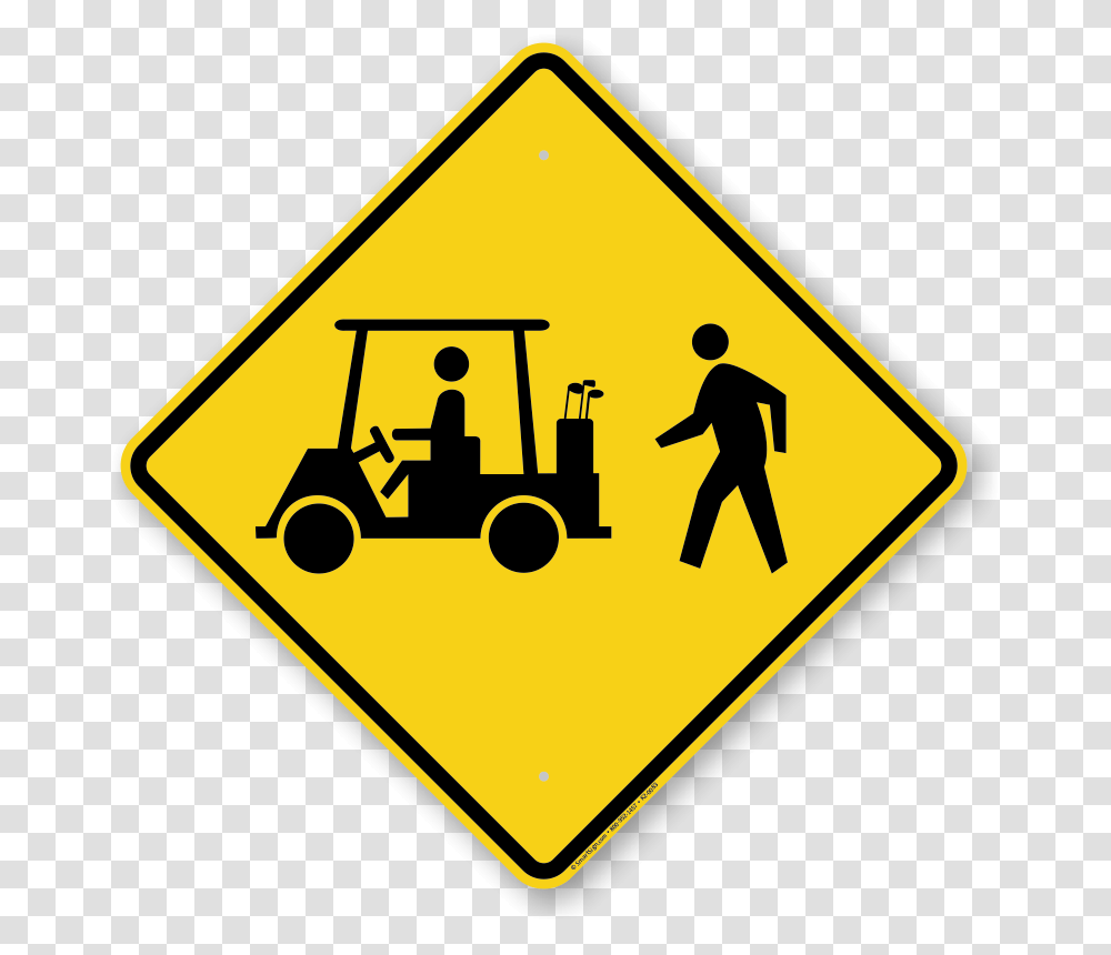 Golf Cart Crossing Signs Fast Shipping, Road Sign, Person, Human Transparent Png
