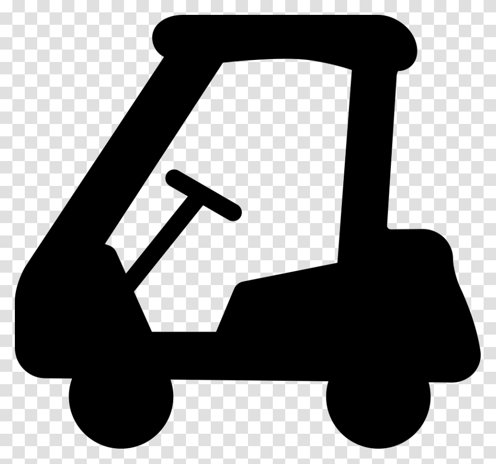 Golf Cart Side View Facing Left Golf Cart Silhouette, Shovel, Tool, Vehicle, Transportation Transparent Png