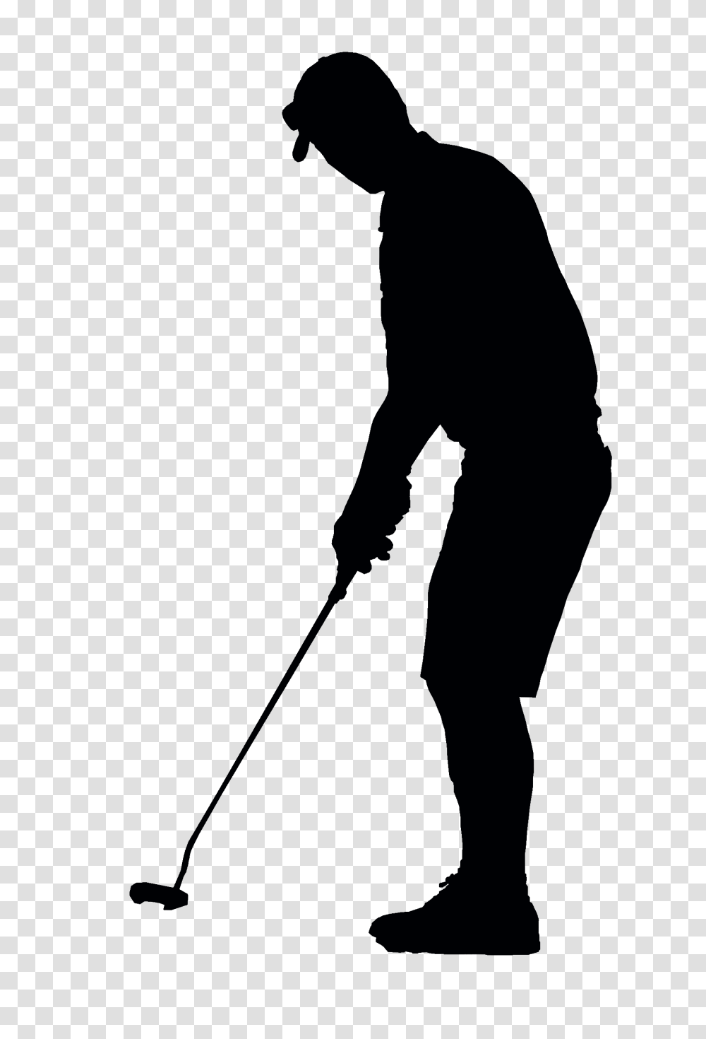 Golf Clip Art Image Black, Person, Human, Sport, Sports Transparent Png