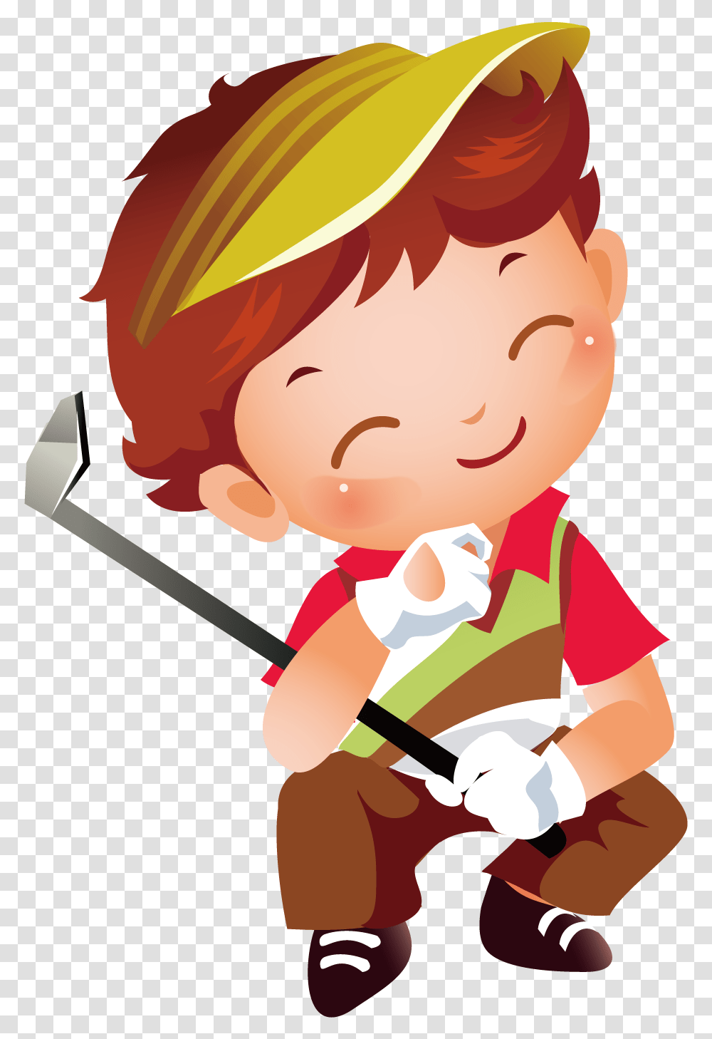 Golf Clipart Play Golf Cartoon, Person, Costume, Weapon, Elf Transparent Png