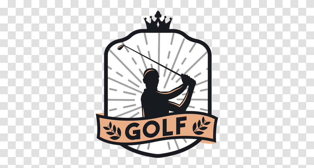 Golf Club Player Branch Crown Logo Clip Art, Person, Leisure Activities, Clock Tower, Text Transparent Png