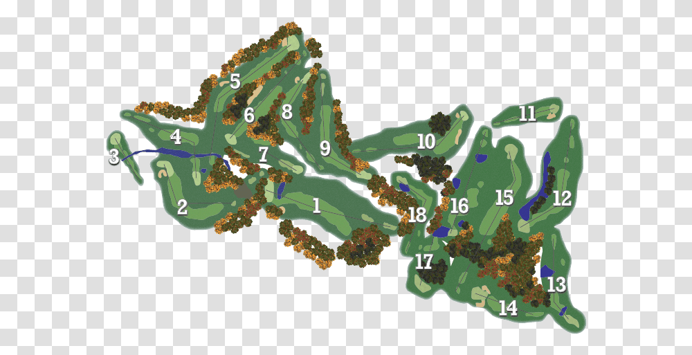 Golf Course Hole Layout, Map, Diagram, Plot, Atlas Transparent Png