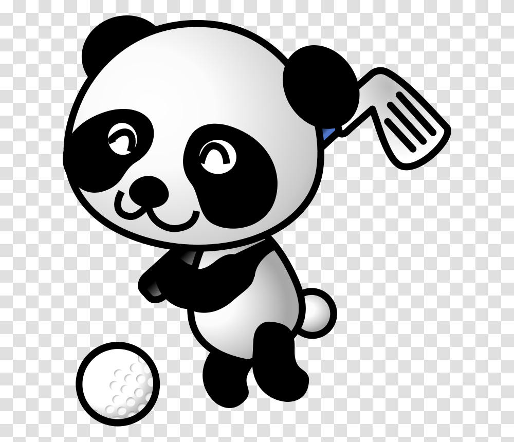 Golf Panda Free Vector, Fork, Cutlery, Stencil Transparent Png