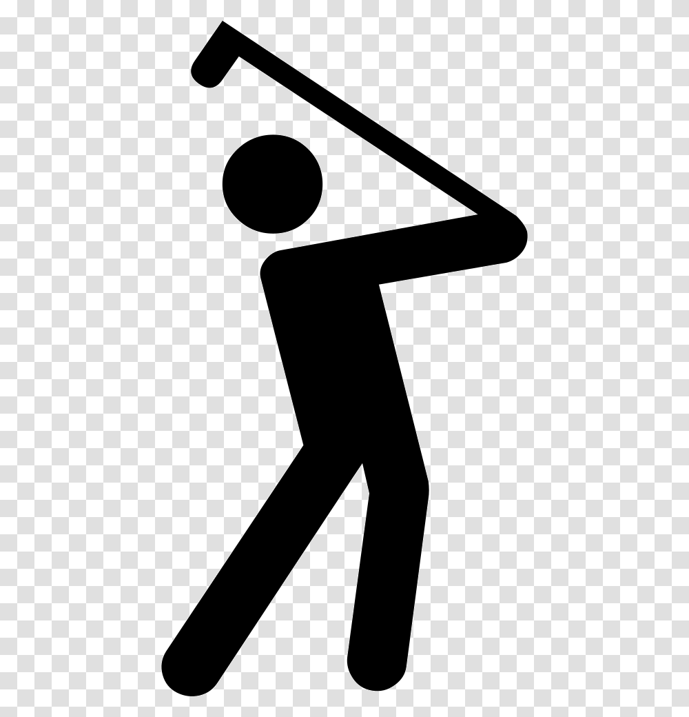Golf Player Hitting The Ball Golf Player Icon, Number, Stencil Transparent Png