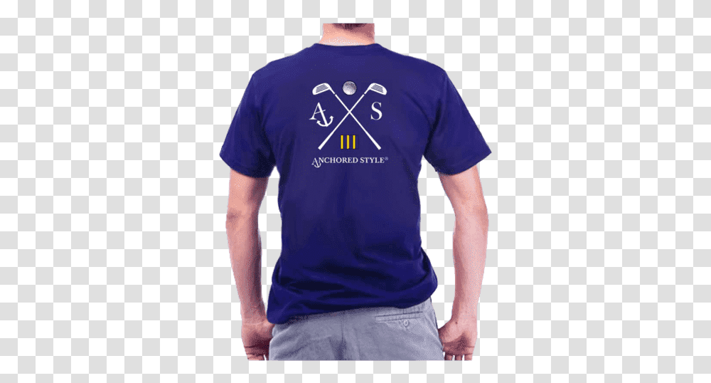 Golf Tee Shirt In Royal Blue By Anchored Style Unisex, Clothing, Apparel, Jersey, T-Shirt Transparent Png