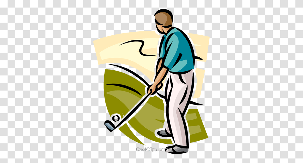 Golfer About To Take A Shot Royalty Free Vector Clip Art, Person, Human, Cleaning, Curling Transparent Png